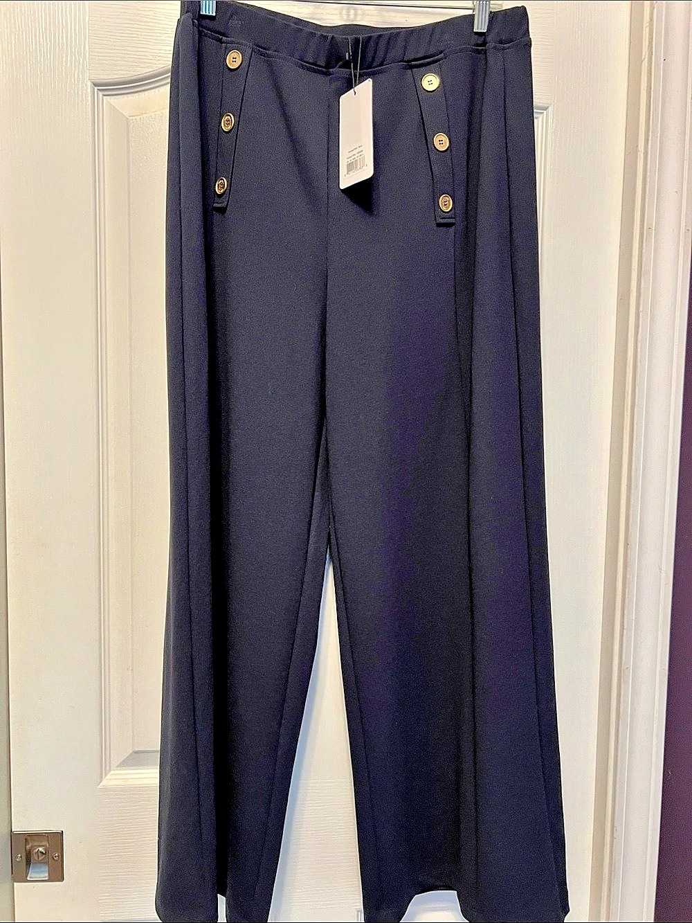 Saint + Sofia Wide Leg Pants in Blue UK 14 NWT